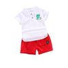 Ropa para niños Traje para niños Niños y niñas POLO de color sólido Estampado de dinosaurio Pantalones cortos de manga corta Conjunto de dos piezas de algodón transpirable de verano