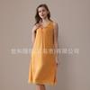 Nuevo Vestido de Noche de Modal Rayón para Mujer, Patchwork de Encaje, Color Sólido, Hombro Ancho, Colección Primavera/Verano 2026