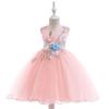 Vestido de meninas transfronteiriças ins folhas de flor malha vestido da menina de flor vestido de noiva infantil