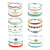 Nuevo Conjunto de Pulseras Trenzadas Arcoíris de Hilo con Cuentas de Estilo Étnico, Sencillo y Moderno, Superventas Transfronterizo Multicapa
