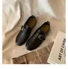 Fábrica está produzindo! Sapatos do mesmo estilo que Grape Mom mocassins de bico redondo sola grossa aumento de altura oculto sapatos de couro macio sapatos de solteira femininos