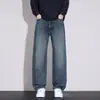 Calças jeans de outono para meninos adolescentes, estilo solto e casual, adequadas para alunos do ensino fundamental II e médio, calças compridas de corte reto para primavera e outono