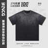 Marca Tendência Bg T-Shirt Lavagem Pesada Verão 2025 Masculina Tamanho Grande Gola Redonda Algodão Puro Ombro Caído Solta Mangas Curtas Americanas
