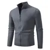 Comércio Exterior Transfronteiriço Novo Suéter Cardigan Masculino com Zíper Gola Meia-Alta Estilo Coreano Jovem Manga Longa Tricô Atacado