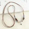 Suministro del Fabricante Collar Tejido de Cerámica de Calabaza Estilo Largo para Mujer Pequeño Fresco Versátil Colgante para Estudiante Cadena para Suéter Literaria