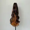 Peruca Rabo de Cavalo Europeia e Americana Mais Vendida para Mulheres, Cabelo Longo Cacheado, Estilo Presilha, Ondas Grandes, Peruca de Rabo de Cavalo para Festa de Festival