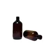 Botella de Plástico Marrón de 300/500 ml para Gel de Ducha y Champú, Botella Pequeña con Bomba para Gel Antibacterial
