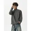 Camiseta de Manga Larga Desestructurada con Empalmes Cleanfit para Hombre Otoño e Invierno Marca de Tendencia Holgada Ropa Interior Camisa Básica Casual para Principios de Otoño