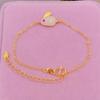 Pulseira feminina de coelho de jade banhada a ouro em latão joias banhadas a ouro imitação mascote do ano do coelho estilo étnico Pulseira do Zodíaco
