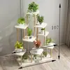 Suporte de Flores de Madeira Maciça e Ferro Layout de Sala de Estar Escada de Chão Multicamadas Rack de Armazenamento para Suculentas Varanda Suporte para Vasos de Flores