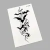 Pegatinas de tatuaje temporales para brazo de flores estilo oscuro en blanco y negro con diseños de mariposa, lobo, tigre, calavera y rosa, impermeables, de larga duración, pegatinas de tatuaje desechables