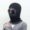 Gorro de ciclismo de una pieza con letras WANG de invierno con protección para orejas y cara a prueba de frío de terciopelo gorro de punto de una pieza bufanda gorro de lana