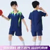 Roupa de Tênis de Mesa Infantil Traje Esportivo para Meninos e Meninas Treinamento Manga Curta Ensino Fundamental e Médio Secagem Rápida Competição Roupa de Badminton Estampada