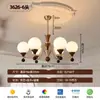 Candelabro de Sala de Estar Medieval Francés Dormitorio Americano Estudio Restaurante Madera Maciza Nórdico Creativo B&B Frijol Mágico Candelabro Retro