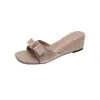 Sandalias de cuña de moda para el día a día, sandalias cómodas sin cordones con lazo y punta cuadrada 2026 para ir al trabajo, nuevo estilo para combinar con faldas