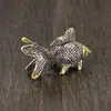 Latón Viejo Pequeño Escultura de Pez Dorado Pequeños Adornos Escritorio Estudio Oficina Mascota de Té Decoración Creativa Micro Paisaje Juguete