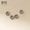 Plata S925 Estilo Nacional Antiguo Moneda 8mm Círculo de Plata Pulsera Marquesa Cuentas Sueltas Cuentas Separadoras Cuerda Trenzada Accesorios Hechos a Mano S0102