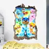 Pegatinas de Pared 3D Patrulla Canina Transfronteriza para Habitación Infantil Decoración de Pared de Fondo Dormitorio Guardería Pegatinas Impermeables Autoadhesivas