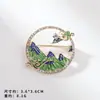 Broche Peônia Esmaltado Estilo Chinês Retro Feminino de Alta Qualidade para Hanfu Cheongsam Acessórios Exquisitos Alfinete Elegante