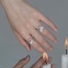 Anel de prata 925 esterlina nicho corrente incrustada com diamantes alta qualidade anel adorável feminino estilo frio ins moda escura temperamento