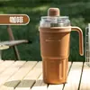 Copo Térmico Magnético Sitarayuri, Aparência Sofisticada, Copo de Gelo de Grande Capacidade com Alça, Copo de Café com Canudo para Carro