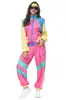 Ropa de Escenario para Fiestas de Carnaval Disco Retro Deportiva Baile Caliente Europea y Americana 7080 Ropa de Béisbol Disfraz de Halloween