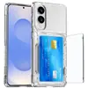 Adecuado para Exportación Samsung S25Edge Anticaída S25 Antideslizante S24 Ranura Grande para Tarjeta Portatarjetas Acrílico Funda Transparente para Teléfono Móvil
