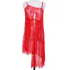 Lingerie Sexy e Sedutora Assimétrica Verão Pura Luxúria Sedutora Fenda Grande Renda Gaze Recortada Pijama 8161