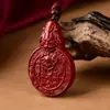 Colgante de Mena Cruda de Cinabrio Serie Incrustada Fantasma de la Montaña Gastando Dinero Colgante de Transferencia del Año de la Vida para Hombres y Mujeres Regalo Collar al por Mayor