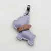 Chaveiro de Filhote de Couro Genuíno Feito à Mão Cordão Anti-Perda Pingente Chaveiro de Carro Bulldog Francês Chaveiro de Corda Trançada