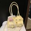 Bolso Retro de Alta Gama de Color Sólido para Mujer 2025 Nuevo Bolso Bandolera para Viajero de Moda Bolso Boston Portátil