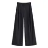 Para Atacado Transfronteiriço 2025 Novo Comércio Exterior Spot Estilo Europeu e Americano Moda Casual Feminina Tendência Calça de Linho Cor Sólida