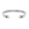 Pulsera Abierta en Forma de C de Acero Inoxidable con Forma de Corazón, Estilo Europeo y Americano, Transfronteriza, En Stock, Regalo para el Día de la Madre, Texto Inspirador
