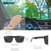 KDEAM Nuevas Gafas de Sol Polarizadas Cuadradas Almohadilla Nasal de Silicona 1.1TAC Película Real que Cambia de Color Gafas de Exterior KD101