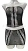 Conjunto de Dos Piezas Sexy Caliente de Malla con Pedrería Europeo y Americano Pura Tentación Hueco Transparente Bandeau Shorts Lencería Uniforme Tentación Mujer