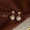 Pendientes de Botón de Lujo de Estilo Francés Vintage, Elegantes y Versátiles, Chapados en Plata con Diseño Elaborado, Pendientes de Declaración Hechos de Fábrica