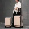 Maleta de Viaje con Ruedas de 24 Pulgadas, Apertura Frontal Expandible, Gran Capacidad, Protección por Contraseña, Resistente y Duradera, Maleta de Mano de 20 Pulgadas para Viajes de Regreso a Casa