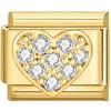 Pulseira Modular 18K Ouro Italiano Charmsdiy com Base Dourada, Pingente de Lua Giratório, Acessórios de Pulseira, Aço Inoxidável