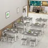 Comedor de Restaurante Tienda de Fideos Bar de Snacks Mesa Estilo Nuevo Comedor Puesto Callejero Mesa y Silla de Comedor Mesa de Comedor Rectangular Comercial