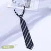 Estilo Jk Academy Gravata Casual Listrada de Gola Pequena Gravata Curta Estudante Gravata Listrada Preta e Vermelha Novo Estilo Japonês Unissex