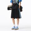 Bermudas de rayas azul marino estilo americano para hombre, deportivas de verano para pareja, casuales hasta la rodilla, holgadas, ropa exterior de marca de moda, bermudas de largo medio