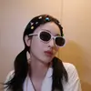 Gafas de sol coreanas estilo Ins, ovaladas, tipo ojo de gato, con montura pequeña y delgada para mujer, estilo Y2K americano Spicy Girl, dulce y cool, para sesiones de fotos en la calle