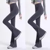 Calças pantalona plus size femininas para primavera e outono de 2026, novas leggings pretas de cintura alta emagrecedoras que levantam o bumbum com microflare para yoga