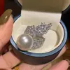 Anillo de Flor de Perla de Imitación Estilo K Francés Cao Shi, Joyería Noble y de Gama Alta, Vestido de Noche, Accesorios Exquisitos