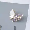 Broche de Mariposa de Cristal con Incrustaciones de Cobre y Nácar Vintage para Mujer, Accesorio de Broche de Insecto con Perla de Agua Dulce de Diseño de Alta Gama