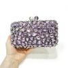Cadena de bolsa hueca de cristal JXL mano hombro Bolso de mujer Bolso de noche con incrustaciones de diamantes bolso cuadrado pequeño de cristal vestido bolso de diamantes