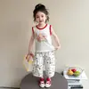 Conjunto Sem Manga para Meninas Verão Infantil Coelho de Desenho Animado Colete Calça Repelente de Mosquitos Conjunto de Duas Peças 2026 Novas Roupas de Verão para Bebês