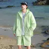 Conjunto de Ropa de Protección Solar de Verano, Transpirable, Ligero, Chaqueta Anti-UV, Shorts, Ropa Reflectante de Protección Solar, Conjunto de Dos Piezas UPF50+