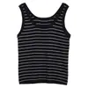 Chaleco tejido minimalista para mujer de lana y seda de morera, capa base versátil para otoño e invierno, cuello en U, top tejido sin mangas adelgazante