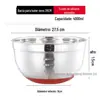 Bacia de salada americana de aço inoxidável 304 com fundo de silicone espesso, tigela para ovos, vegetais mistos, bacia de cozimento, multiuso para assar